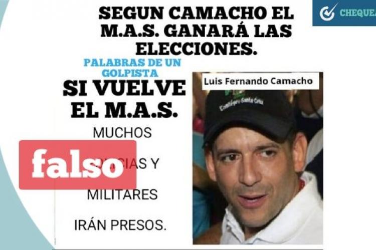 Imagen con supuesta declaración de Camacho