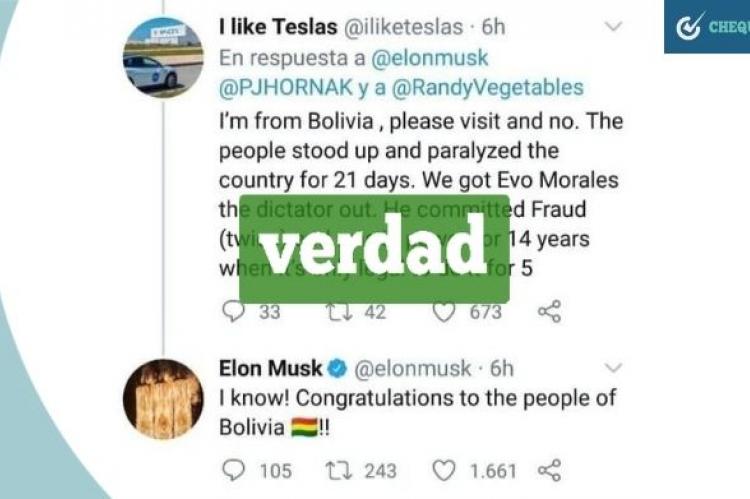 Respuesta de Musk a un usuario de Twitter 