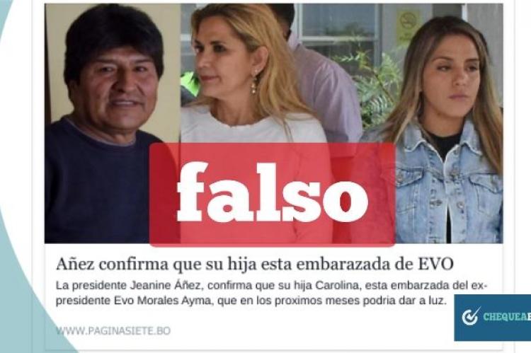 Captura de la noticia falsa que circula en Facebook. 