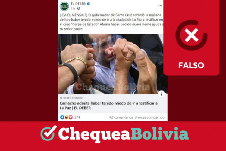 Captura de la nota falsa que circula en Facebook. 