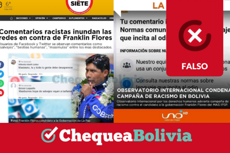 Notas falsas sobre campaña contra Franklin Flores