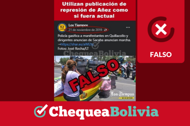 La captura de la publicación manipulada que circula en Facebook. 