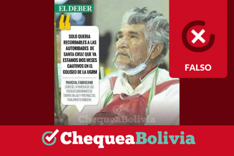 La captura de la publicación que circula en Facebook. 