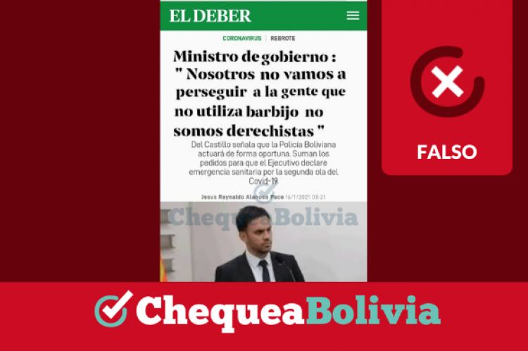 Nota falsa de El Deber