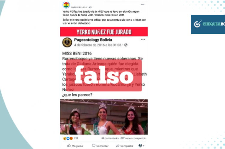 Captura de la noticia falsa que circula en Facebook. 