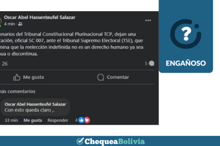 Captura de la publicación engañosa atribuida al presidente interino del TSE.