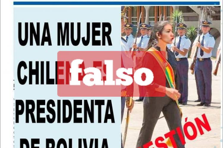 La falsa portada de El Mercurio de Antofagasta. 