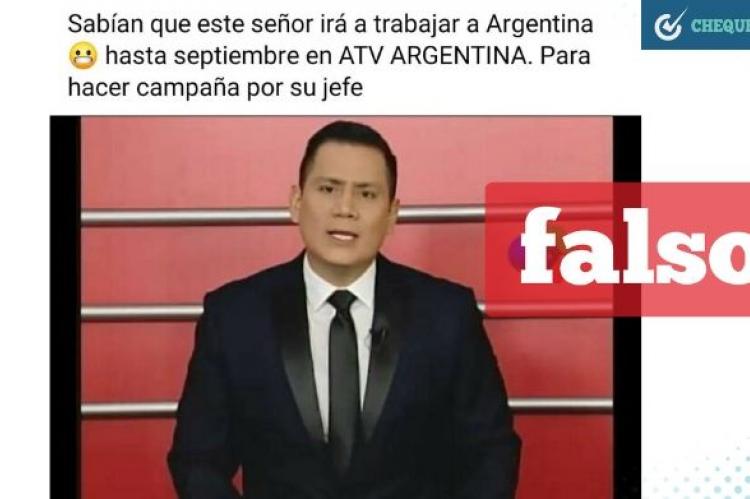 Publicación en Facebook sobre periodista Junior Arias