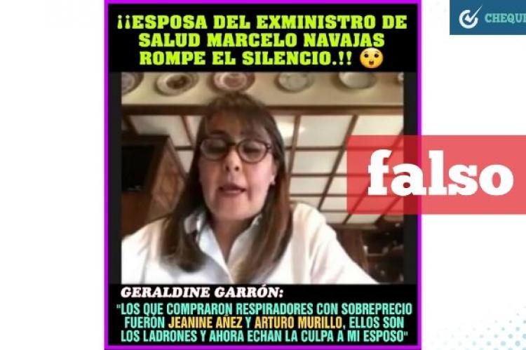 Publicación en Facebook sobre entrevista realizada a esposa de ex ministro de Salud, Marcelo Navajas