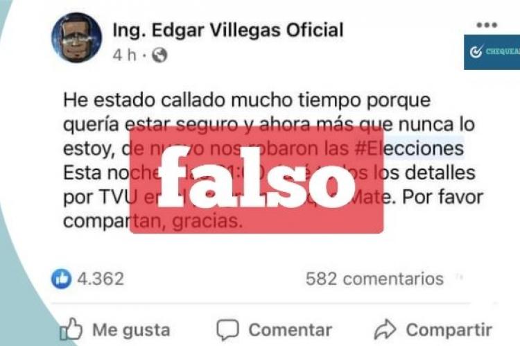 Una captura de la información que circula en las redes sociales. 