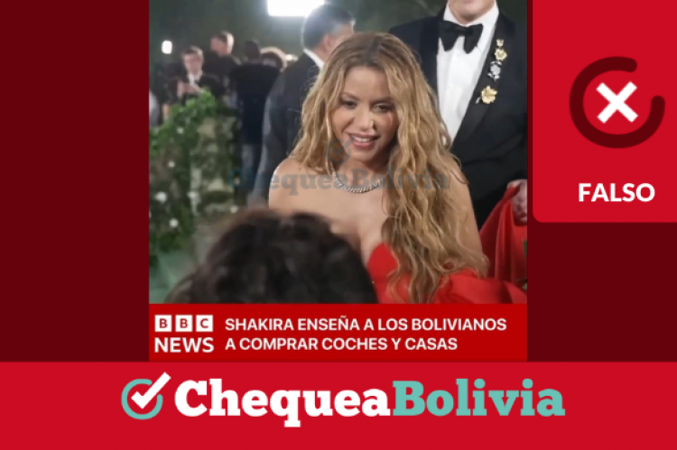 Contenido falso de Shakira invitando a bolivianos a invertir