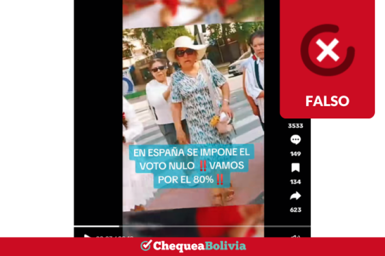 Es falso que en España se haya impuesto el voto nulo con el 80% en las elecciones de Bolivia