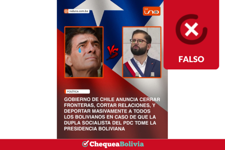 Es falso que Red Uno público que Chile cerrará fronteras y romperá relaciones si gana Rodrigo Paz