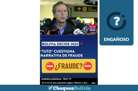 Es engañoso un video que muestra a Jorge “Tuto” Quiroga denunciando fraude electoral tras la segunda vuelta