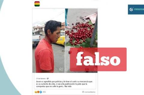 Captura de las fotografías se circulan como si fuese  en Bolivia. 