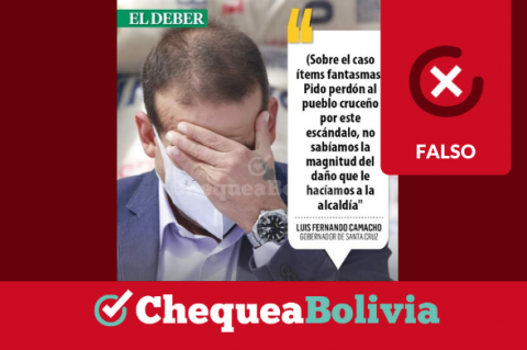 Imagen que comparte una cita falsa atribuida al gobernador Luis F. Camacho. 