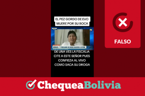 Portada del video de TikTok que afirma sin evidencias que Evo Morales confesó estar involucrado en el narcotráfico.