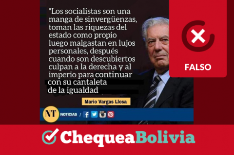 Imagen que se comparte con información falsa sobre Mario Vargas Llosa.