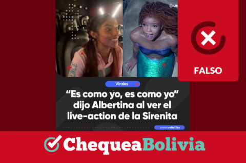 Publicación falsa atruibuida a Unitel sobre Albertina y La Sirenita.