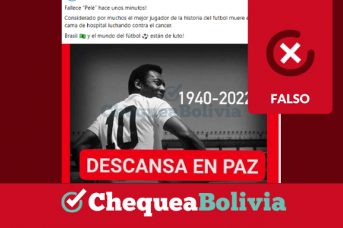 Imagen que circula con información falsa sobre el "fallecimiento" de Pelé.