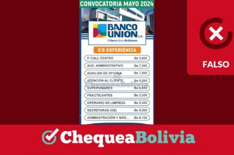 Oferta laboral falsa de Banco Unión en TikTok 