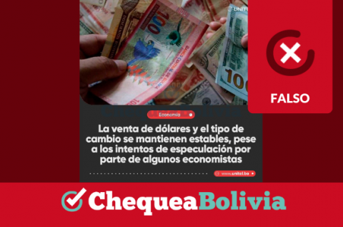 Publicación falsa sobre la venta del dólar imitando la línea gráfica de Unitel.