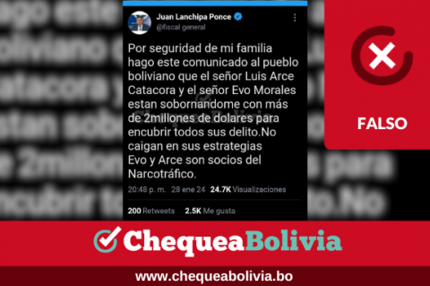 Captura de la publicación falsa sobre Lanchipa.