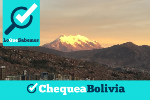 Fotografía de referencia del sobre el Illimani, un volcán extinto de los Andes de Bolivia.