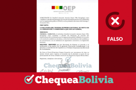 Captura del documento falso que se comparte por Facebook y WhatsApp. 