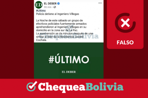 Una captura de la información falsa que circula en redes sociales. 