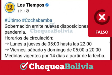 Una captura de la información falsa que circula en redes sociales.