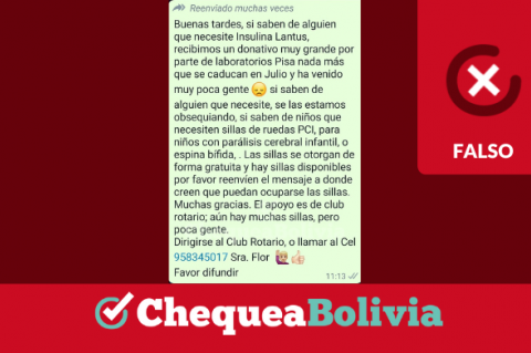 Una captura de la información falsa que circula en redes sociales. 