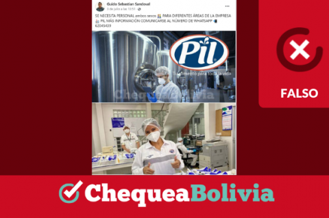 Una captura de la información falsa que circula en redes sociales. 