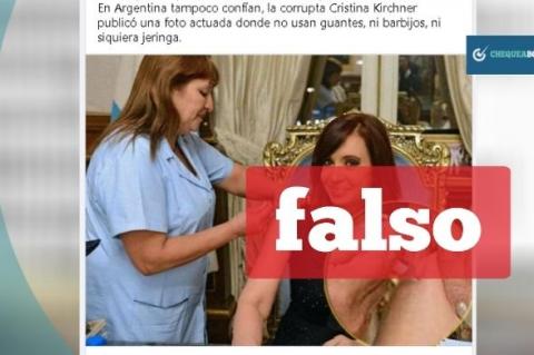 Captura de la publicación que difunde información falsa sobre Cristina Kirchner. 