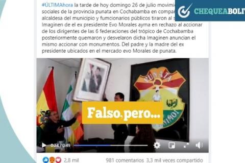 Una captura de pantalla del vídeo que se hizo viral en Facebook.