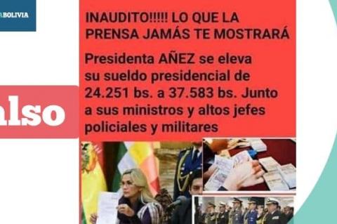 Una captura de la información falsa que circula en redes sociales. 