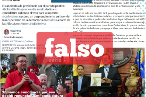 La información falsa que circuló en redes sociales. 