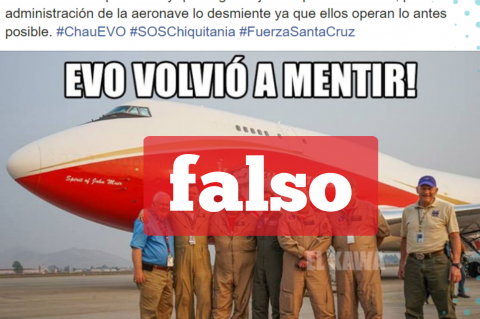 Una captura de la información falsa que circula en Facebook. 