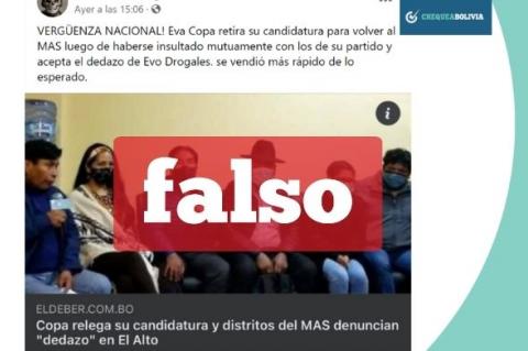 Una captura de la información falsa que circula en redes sociales. 