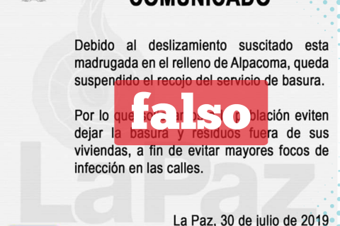 El comunicado falso que circula en las redes sociales. 