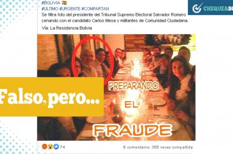 La captura de la publicación que circula en Facebook. 