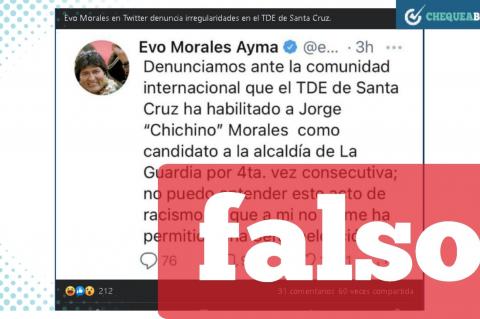 La captura de la publicación que circula en Facebook. 