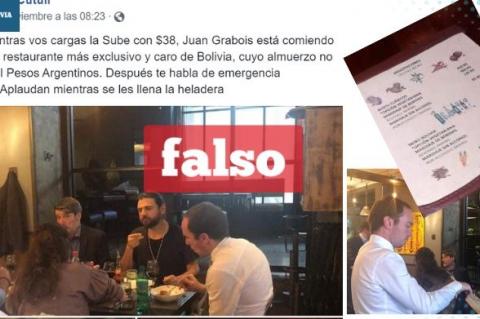 Una captura de la información falsa que circula Facebook. 