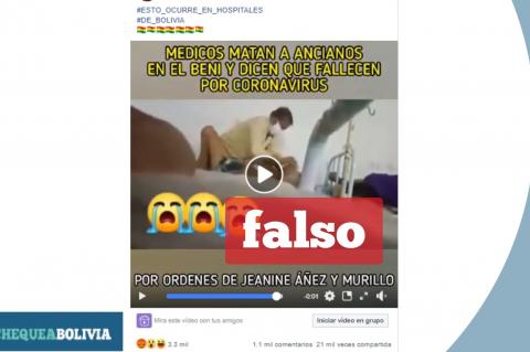 Una captura del video que circula en Facebook.