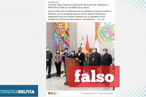 La captura de la publicación que circula en Facebook. 