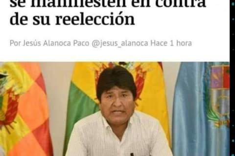La imagen con logos de El Deber sobre declaraciones del presidente Evo Morales. 