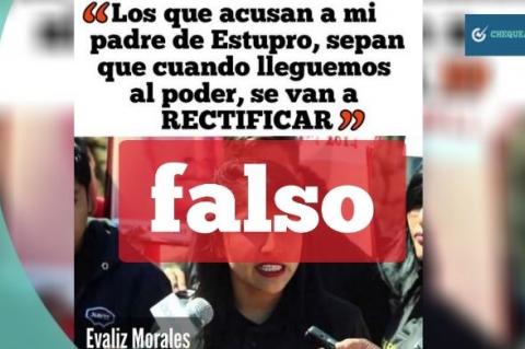 Captura de la publicación que contiene información falsa de Evaliz Morales. 