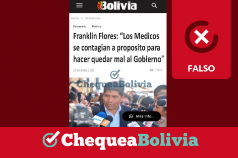 Captura de la imagen con información falsa de Franklin Flores que se comparte en Facebook y Twitter.