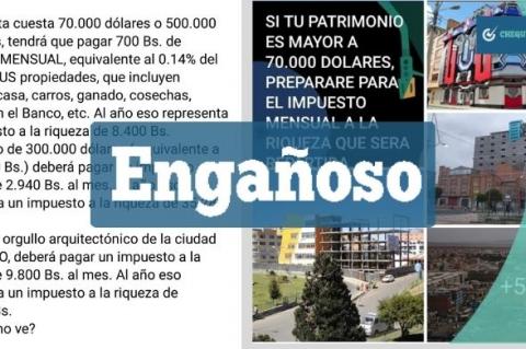 Captura de la publicación que circula con información engañosa sobre el Impuesto a las Grandes Fortunas.