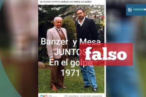 Captura de la fotografía que acusa a Calos Mesa de participar en un golpe de Estado en 1970 y se comparte en Facebook.